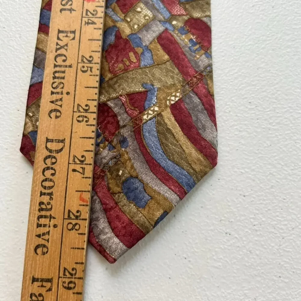 Christian Dior Monsieur Necktie Men's Abstract Mosaic Multicolor All Silk